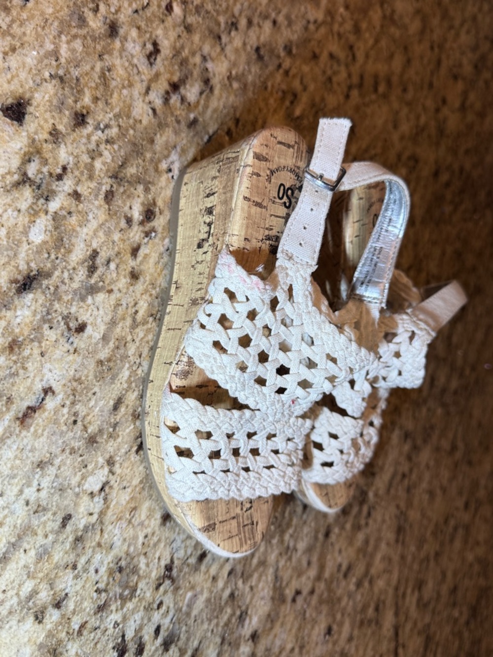 SO White Braided Platform Sandals for Kids